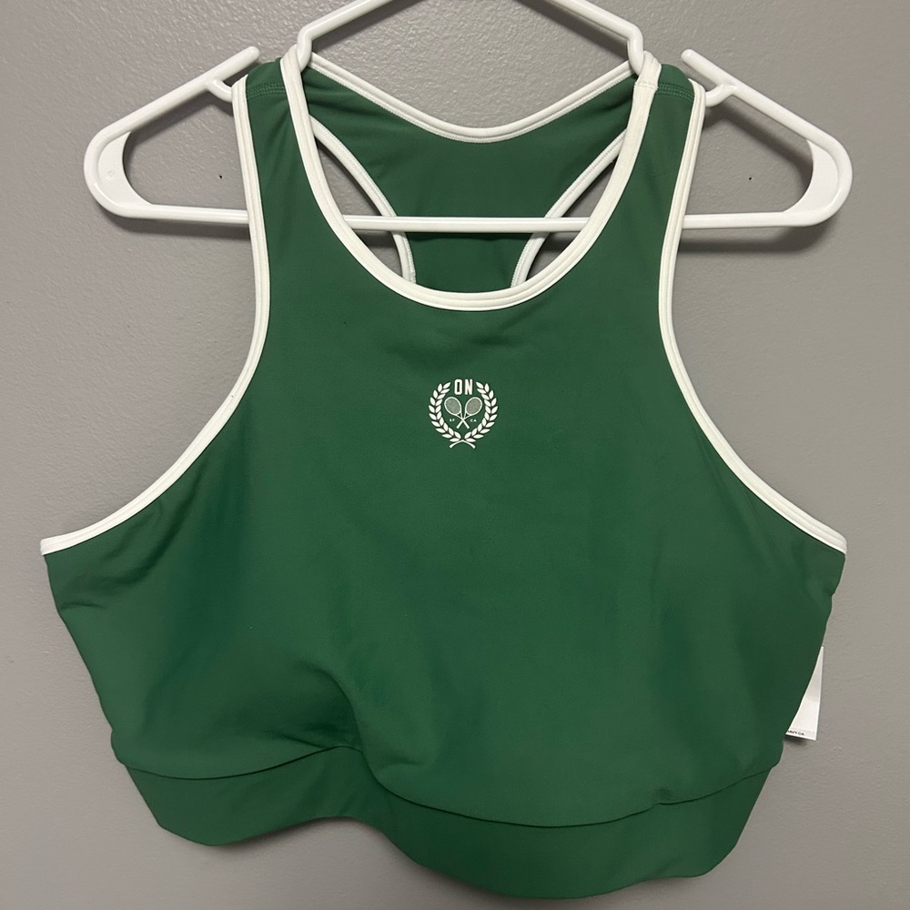 Old Navy - Green High-Neck Sports Bra with White Trim. NWT.